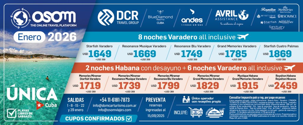 Paquetes Varadero y La Habana 2026 con OSOM Viajes todo incluido