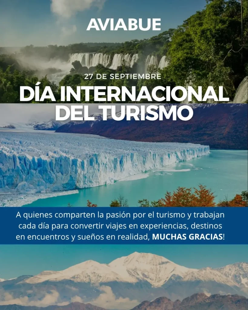 Día Mundial del Turismo 2026, saludo de AVIABUE por el 27 de septiembre